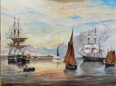 Original Realism Boat Paintings by Mykola Mormysh