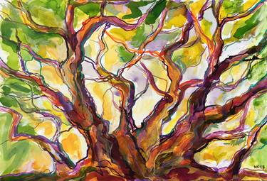 Print of Tree Paintings by Miriam Kirsten Glad