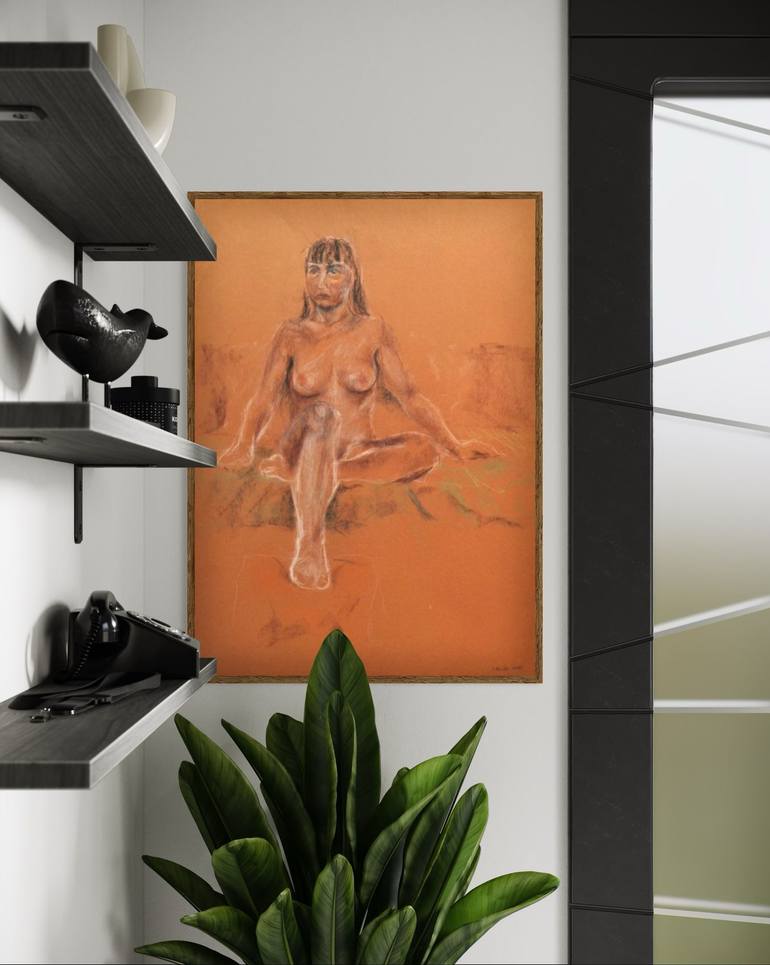 Original Figurative Nude Drawing by Betul Yuksel