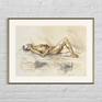 Pastel nude drawing on paper.