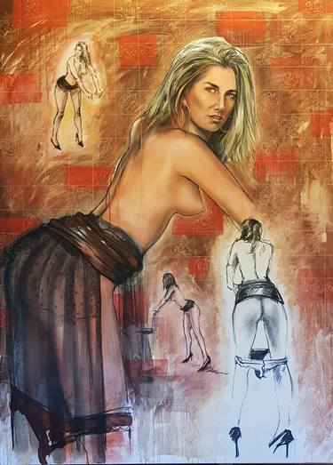 Original Figurative Erotic Paintings by Franco Pagliarulo