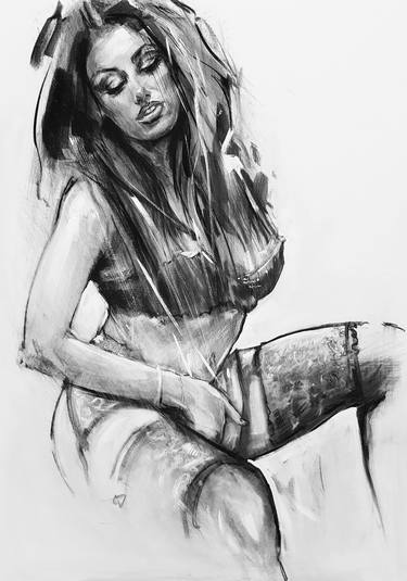 Original Figurative Erotic Drawings by Franco Pagliarulo