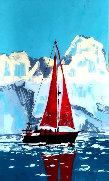 Original Modern Yacht Paintings by Marzena Ewiak