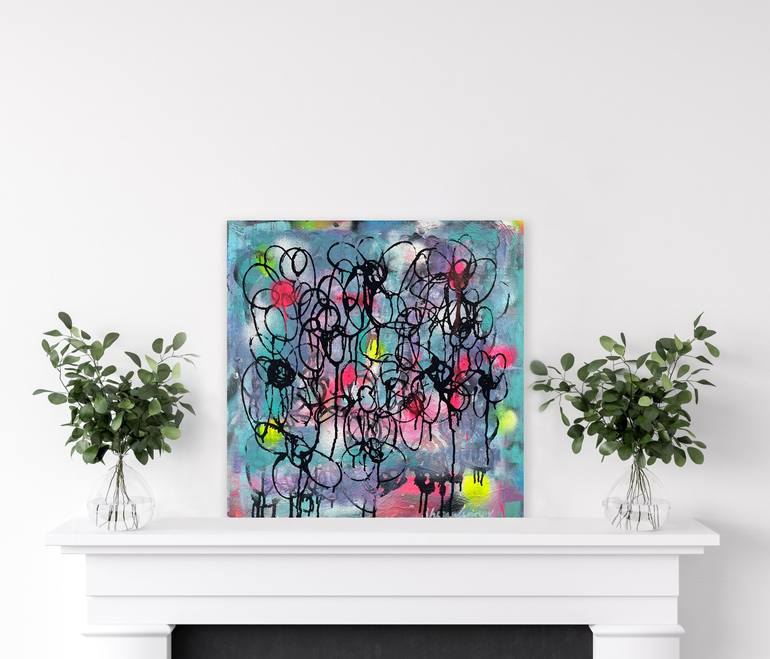 Original Abstract Expressionism Floral Painting by Sheena Lennox