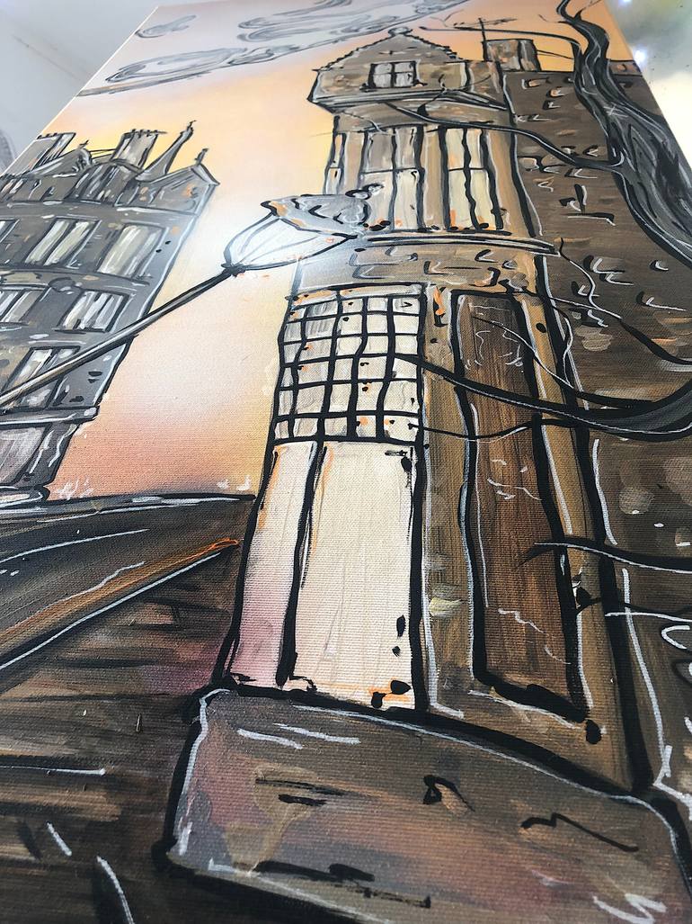 Original Art Deco Cities Painting by Nikol Labe