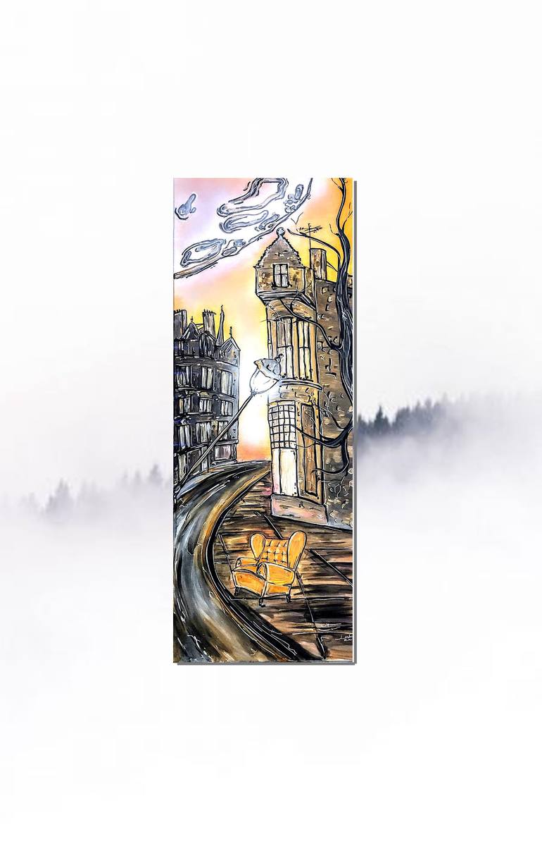 Original Art Deco Cities Painting by Nikol Labe
