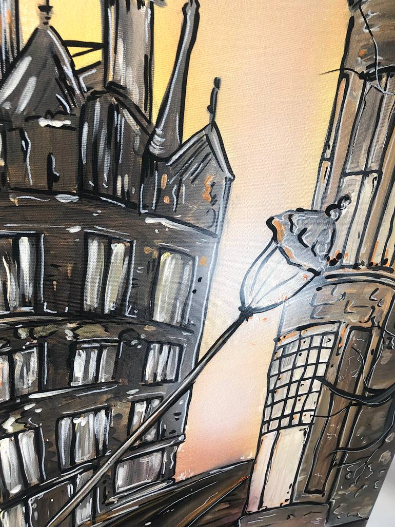 Original Art Deco Cities Painting by Nikol Labe