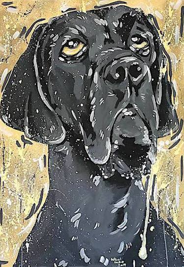 Pop-art dog portrait of a Great Dane picture - WOODOO thumb