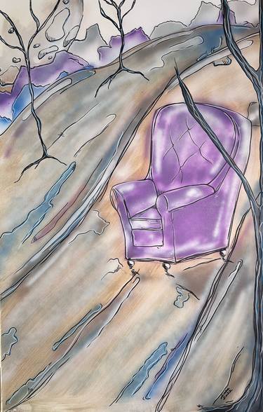 A large surrealist painting - IN PURPLE thumb