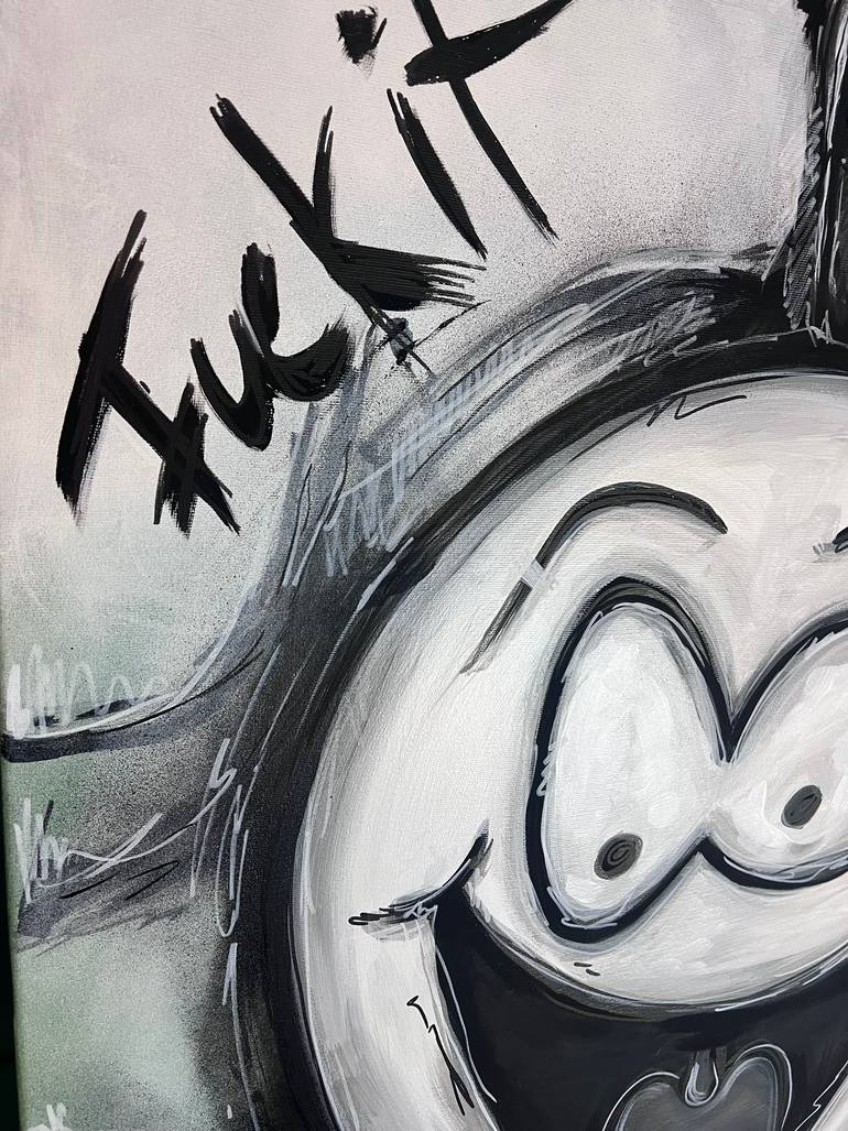 Original Futurism Comics Painting by Nikol Labe