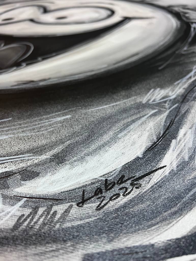 Original Futurism Comics Painting by Nikol Labe