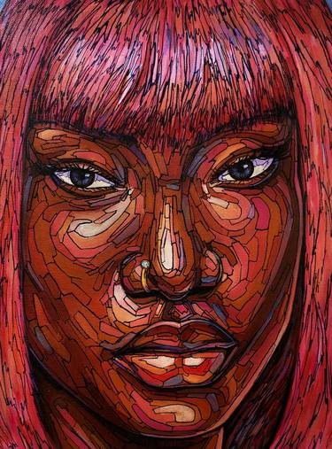 Original Contemporary Portrait Painting by Jekein Lato-Unah
