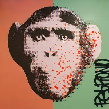 Chimp on Pink & Green - Limited Edition of 1 thumb
