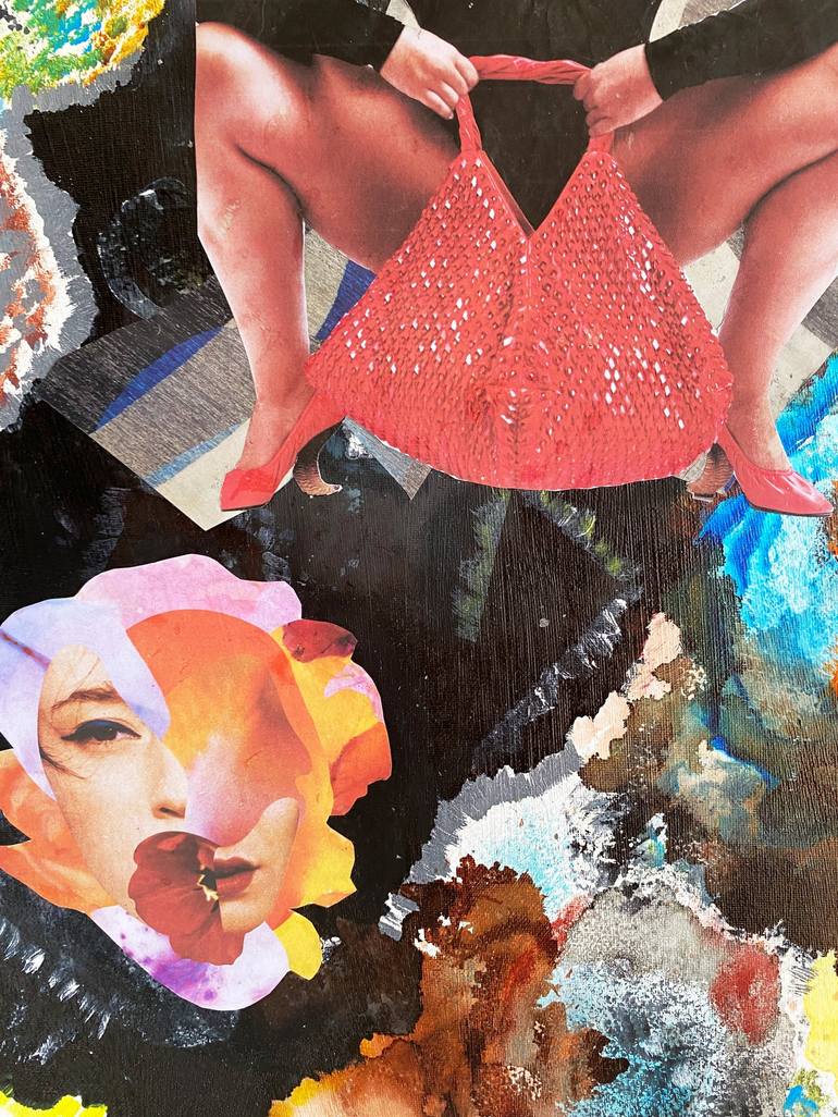 Original Abstract Collage by Brigitte Nioche