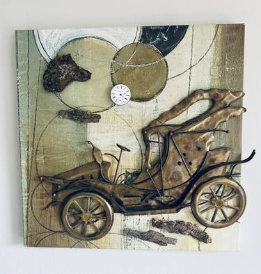 Print of Abstract Automobile Mixed Media by Brigitte Nioche