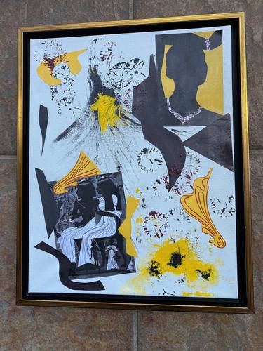 Original Abstract Expressionism People Collage by Brigitte Nioche