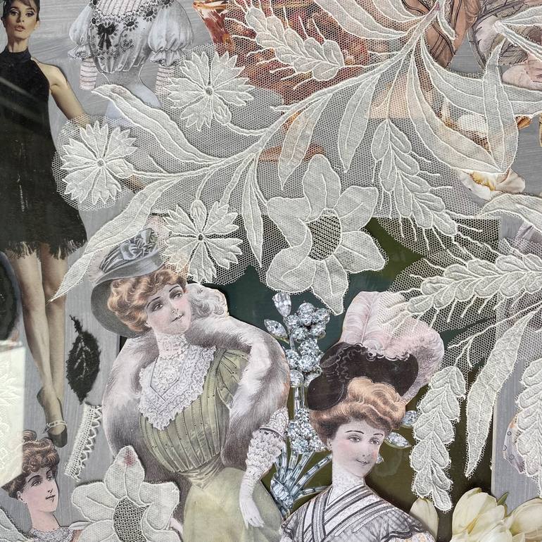 Original Figurative Fashion Collage by Brigitte Nioche