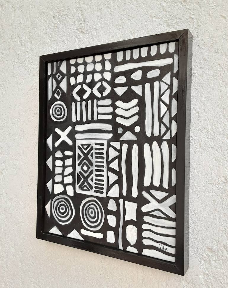 Original Figurative Geometric Painting by Nat Viga