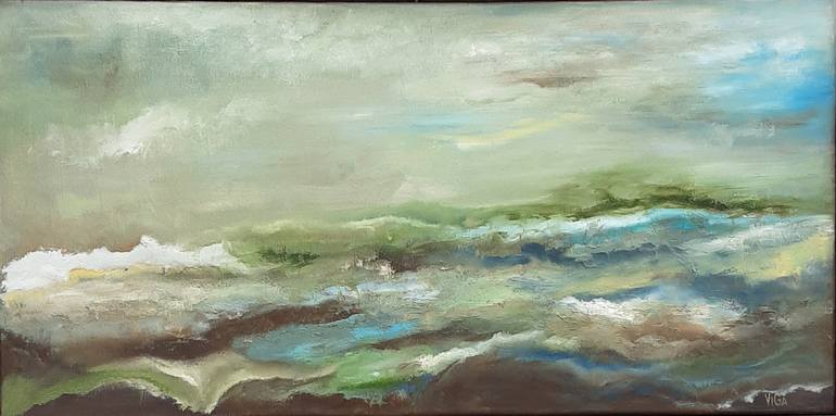 Original Abstract Seascape Painting by Nat ViGa