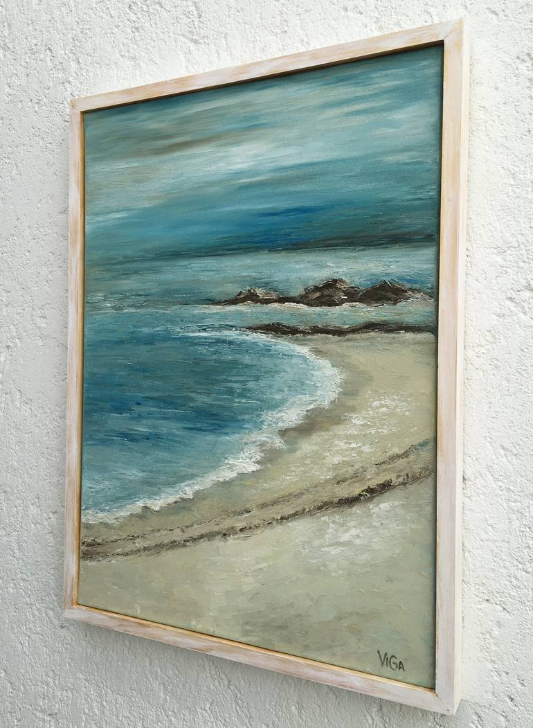 Original Impressionism Beach Painting by Nat ViGa