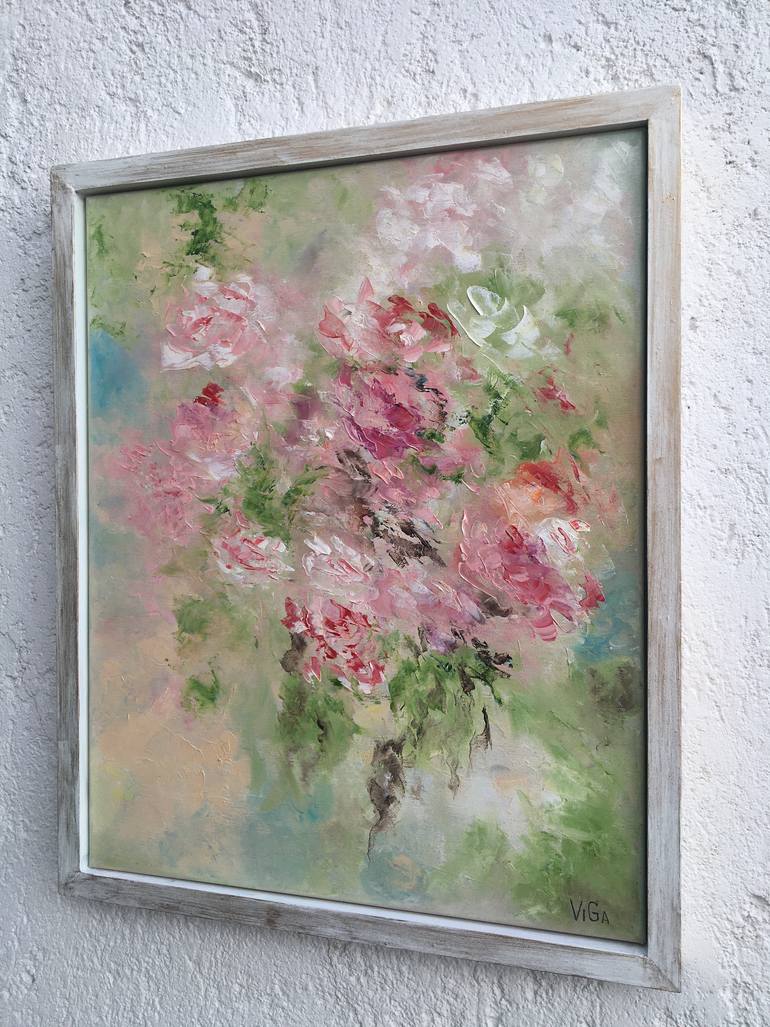 Original Abstract Floral Painting by Nat Viga