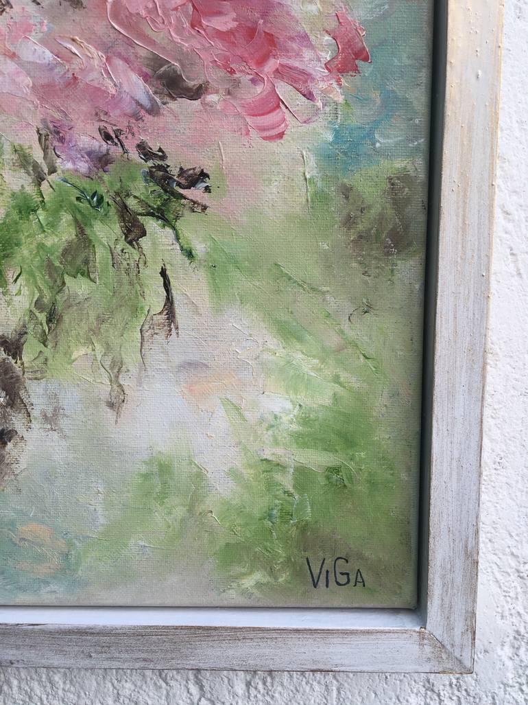Original Abstract Floral Painting by Nat Viga