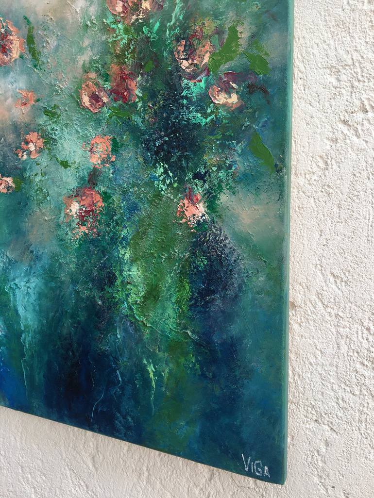 Original Abstract Floral Painting by Nat Viga