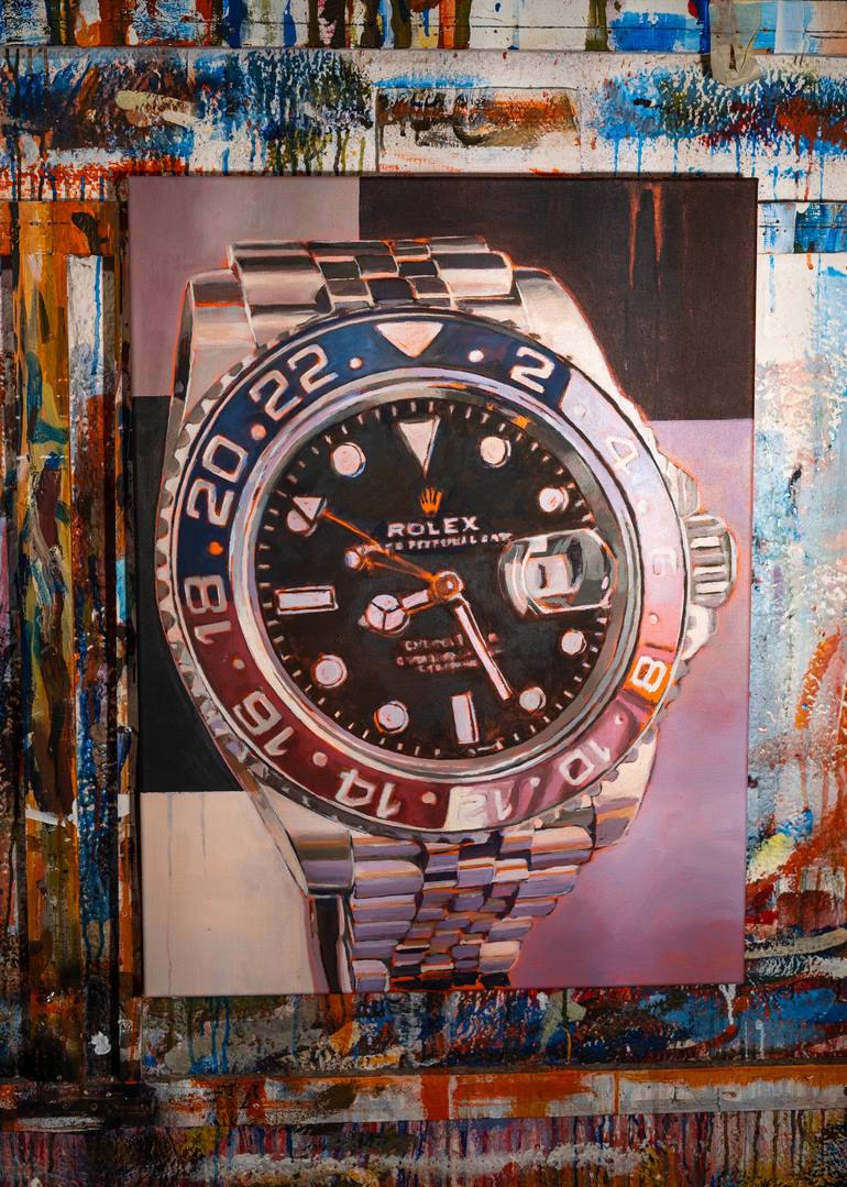 Rolex GMT Master ll Pepsi Painting