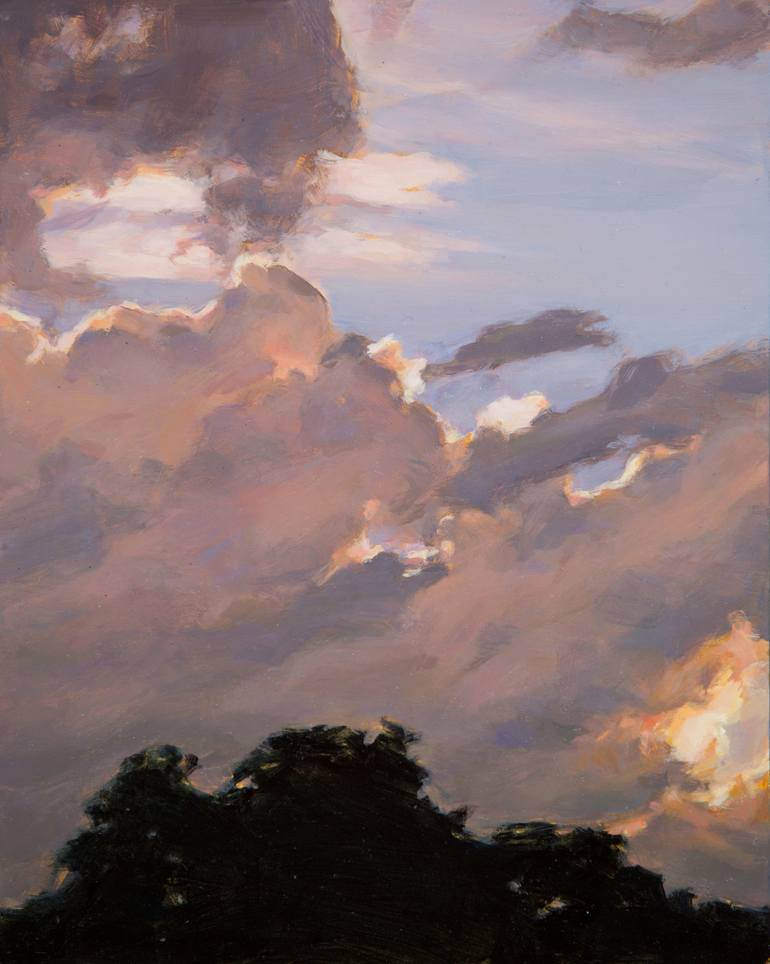 Original Sunset Painting by Linda Pearlman Karlsberg | Contemporary Art on Other | As the Storm Clears I