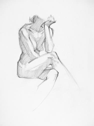 Original Figurative Body Drawings by Linda Pearlman Karlsberg