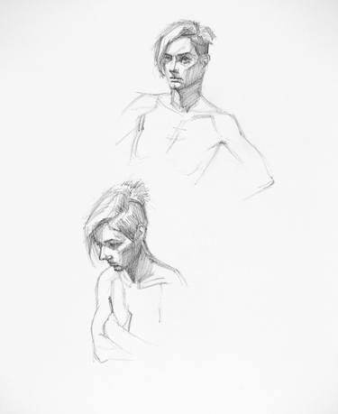 Original Figurative Body Drawings by Linda Pearlman Karlsberg