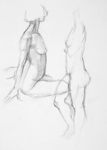 Original Figurative Body Drawings by Linda Pearlman Karlsberg