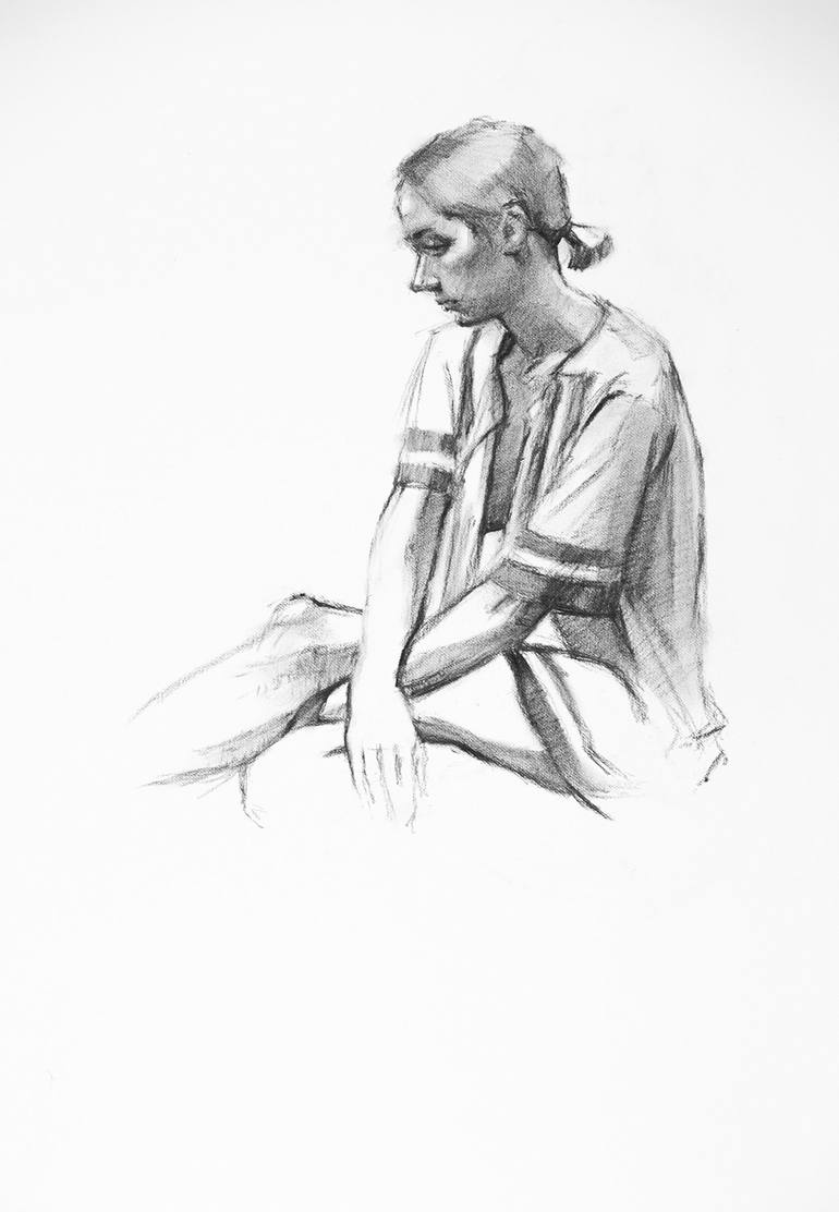 Original Figurative Body Drawings by Linda Pearlman Karlsberg