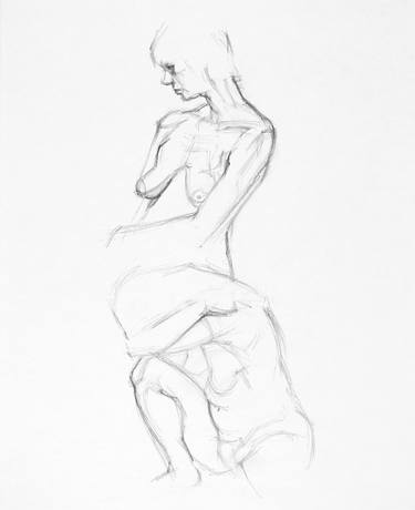 Original Figurative Body Drawings by Linda Pearlman Karlsberg