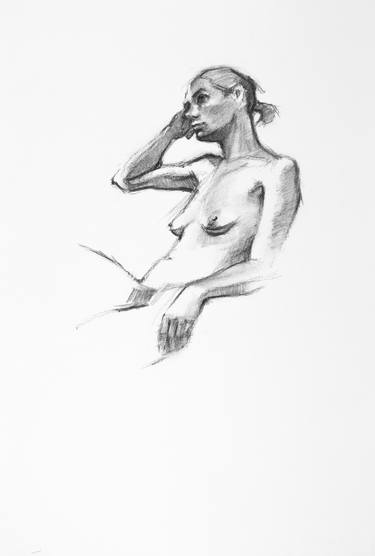 Original Body Drawing by Linda Pearlman Karlsberg