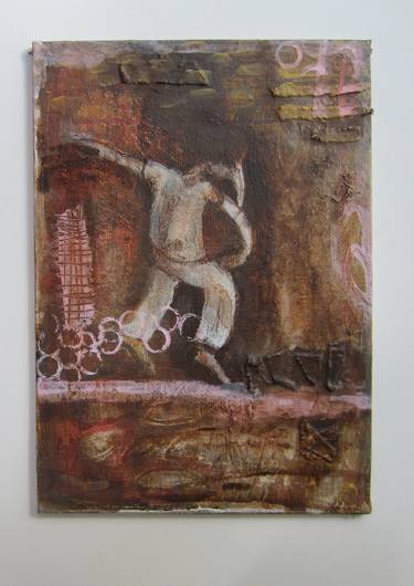 Original Figure, Semi Abstract People Mixed Media by Soraya Marcano