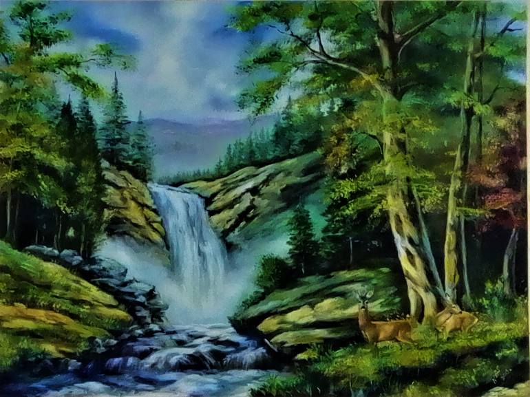 painting water fall