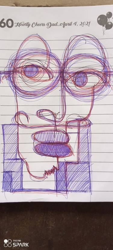 Original Abstract Expressionism Portrait Drawings by Zion Shola-john