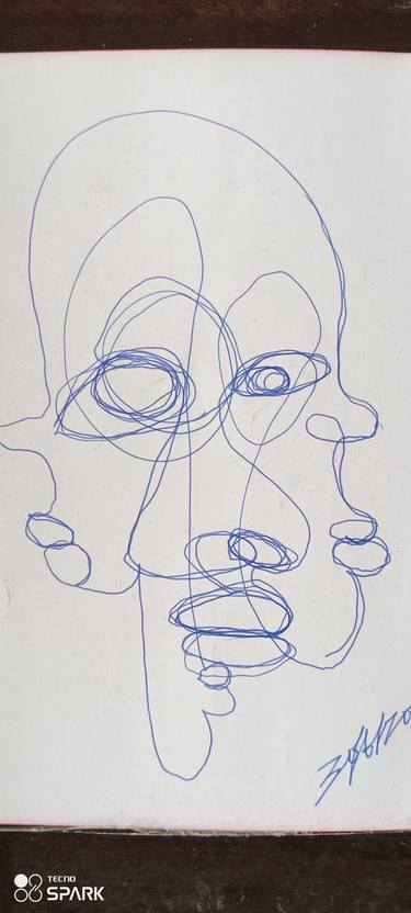 Original Abstract Portrait Drawings by Zion Shola-john