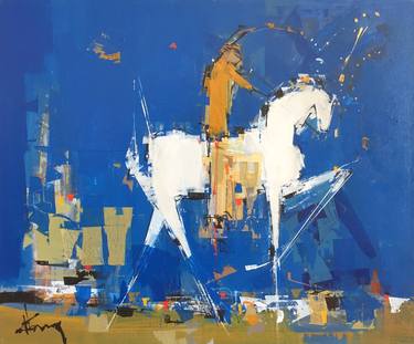 Original Abstract Animal Paintings by René Lemay