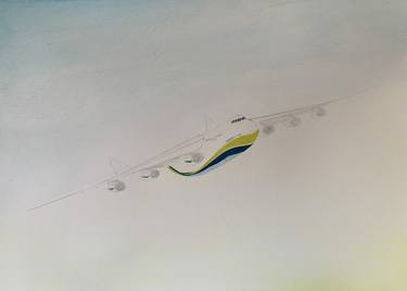 Original Airplane Drawing by Anisia Todor