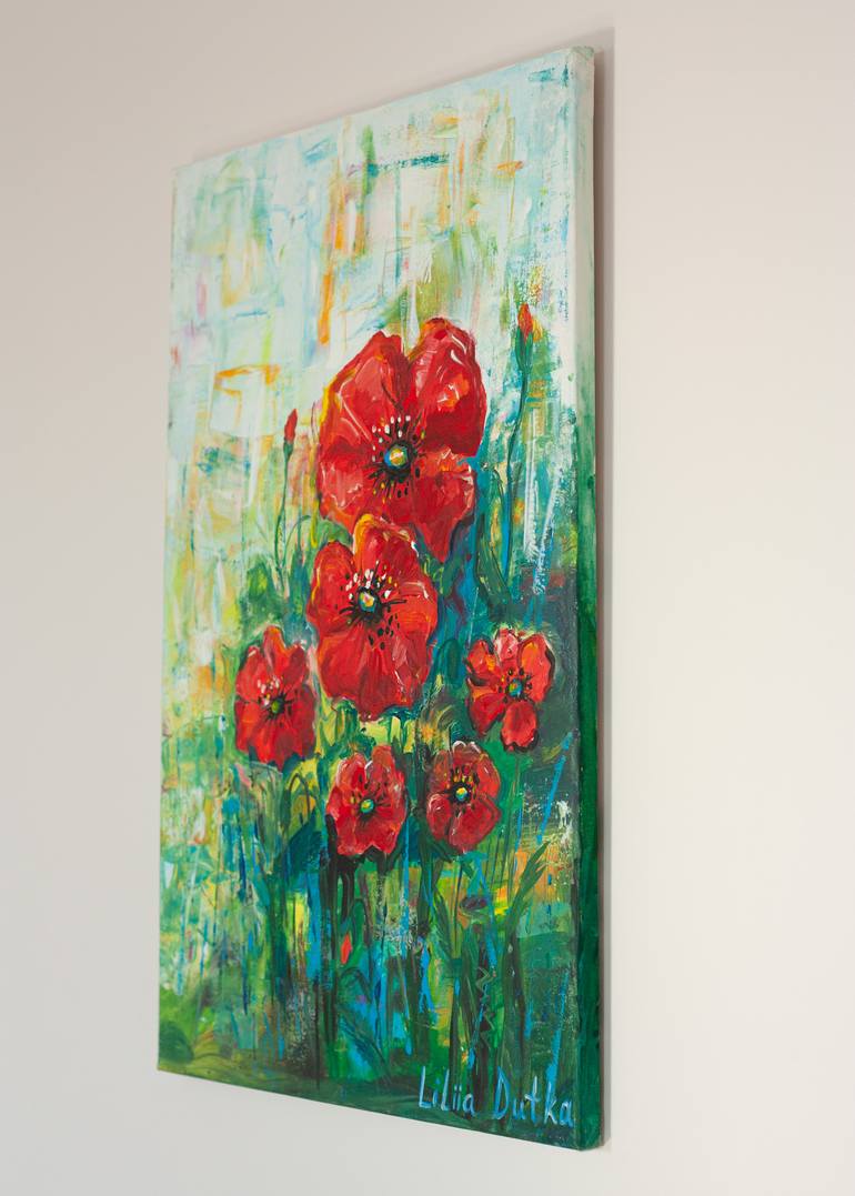 Original Contemporary Floral Painting by Liliia Dutka