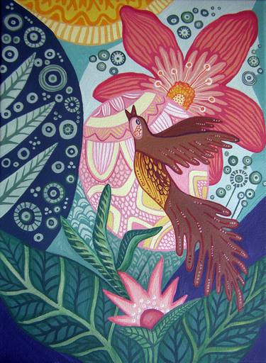 Original Art Deco Floral Paintings by Liliia Dutka