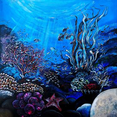 Print of Seascape Paintings by Fanitsa Petrou