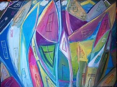 Original Abstract Expressionism Architecture Paintings by Debbie Schramer