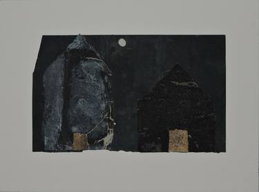 Sandpaper Houses - Grey and Black with Moon thumb