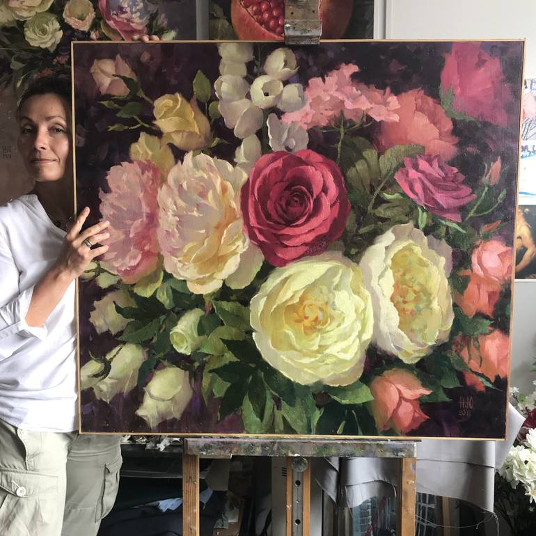 Original Fine Art Floral Painting by Julia Nepokrytaya