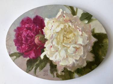 Original Art Deco Floral Painting by Julia Nepokrytaya