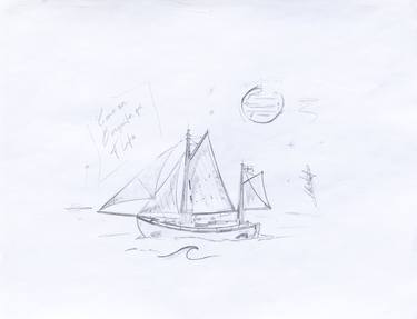 Print of Boat Drawings by Alberto Suarez