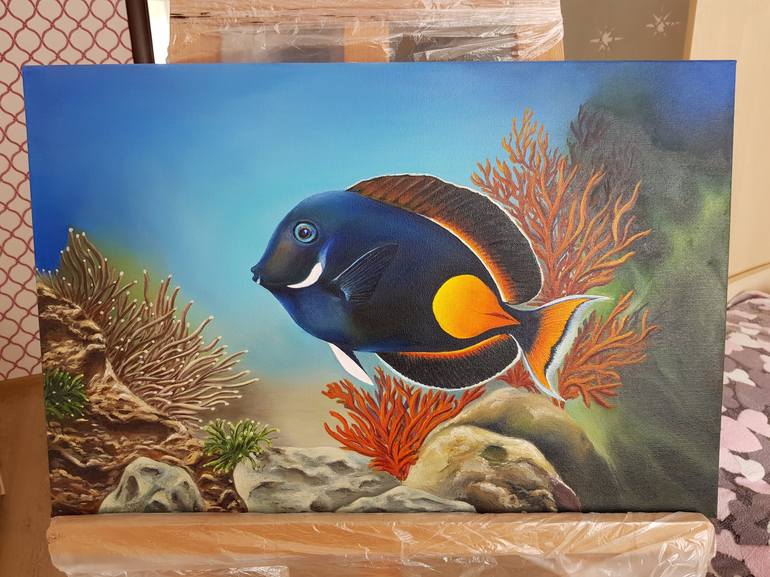 Original Modern Fish Painting by Svetlana Prus